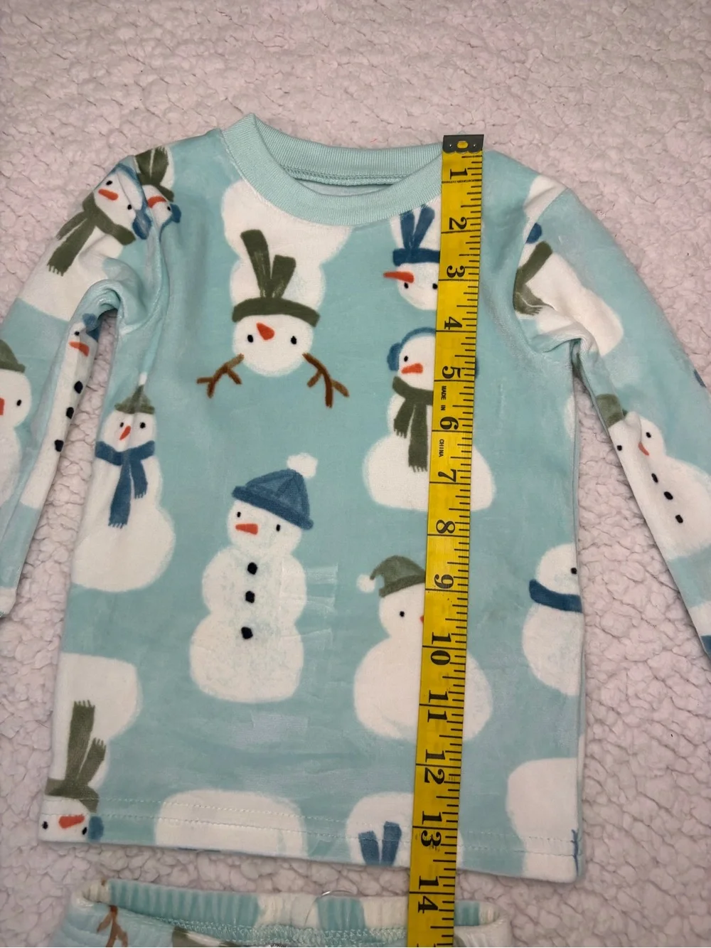 Kids Snowman Pajama Set - Light Blue 12Month